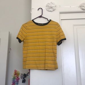striped yellow & black crop top